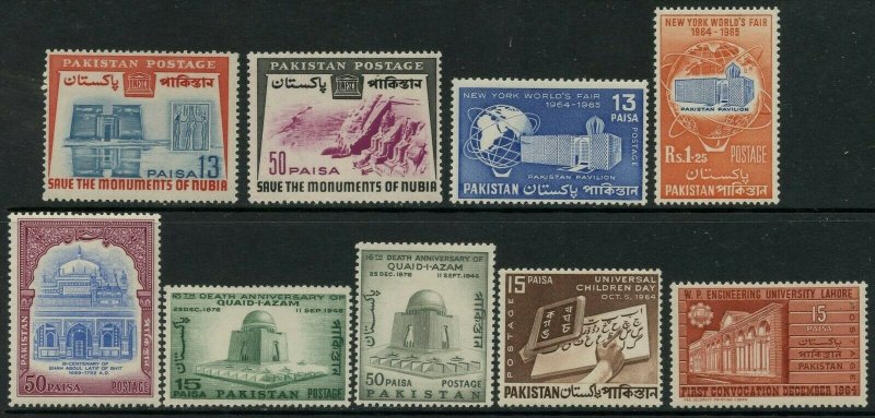 PAKISTAN Sc#204-212 1964 Six Complete Sets OG Mint LH