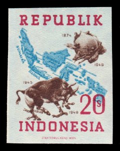 RARE MINT INDONESIA AIRMAIL STAMP FROM 1949.. SCOTT # 63. IMPERFORATE