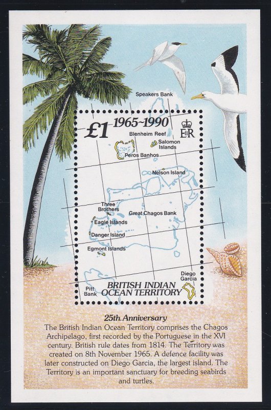 British Indian Ocean Territory # 108-109, 110, BIOT 25th Anniv., NH, 1/2 Cat.