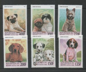 Thematic Stamps Animals - BENIN 1998 DOGS 6v mint