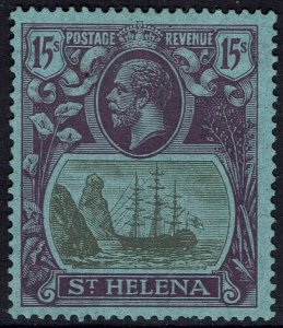 ST HELENA 1922 KGV SHIP 15/- 