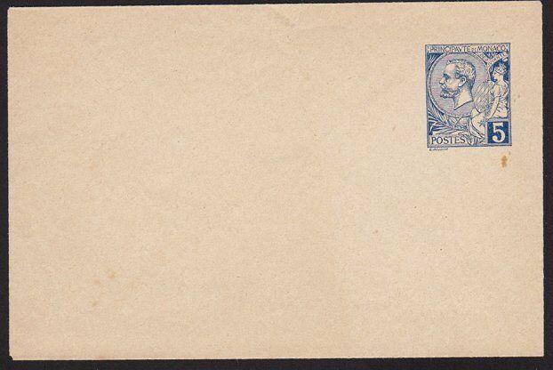 MONACO Early small size 5c envelope unused.................................9470