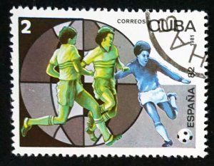 CUBA Sc# 2392  WORLD CUP OF SOCCER football 2c  1981  used / cto