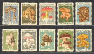 Romania Scott 1225-36 MNHOG - 1958 Mushrooms Issue - SCV $12.35