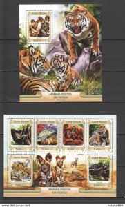 2016 Guinea-Bissau Animals Fauna Endangered 1+1 ** Stampsst877