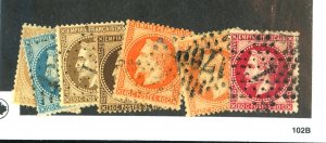 FRANCE #32-34 34A 35 35A 36 USED FINE Cat $87