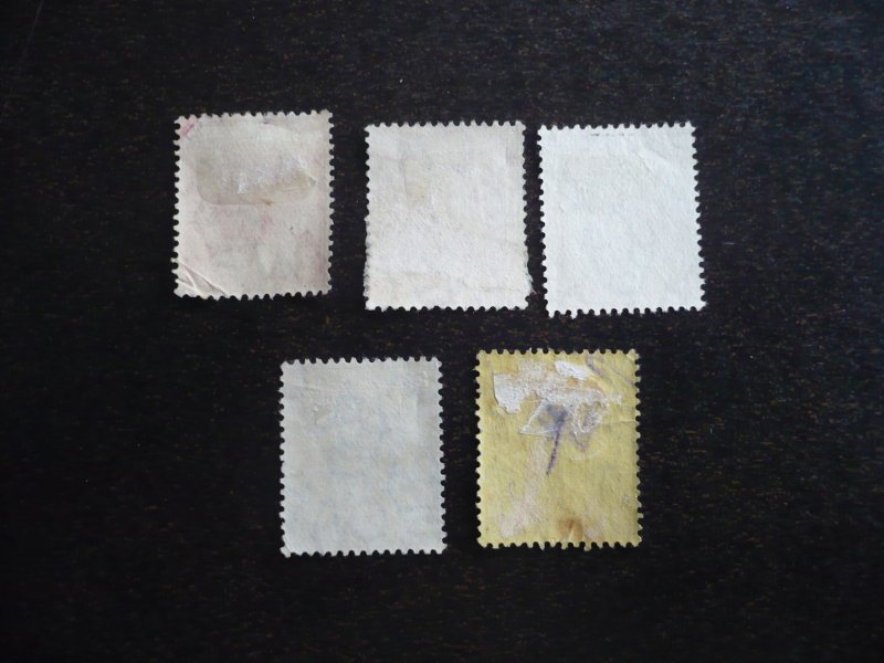 Stamps - Fiji - Scott# 81,81a,82,83,85 - Used Part Set of 5 Stamps