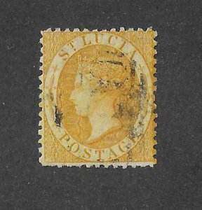 St Lucia Sc #8 4p yellow used FVF