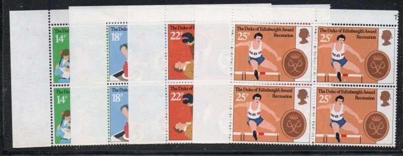 Great Britain Sc 951-5 1981 Duke's Awards stamp set blocks of 4 mint NH