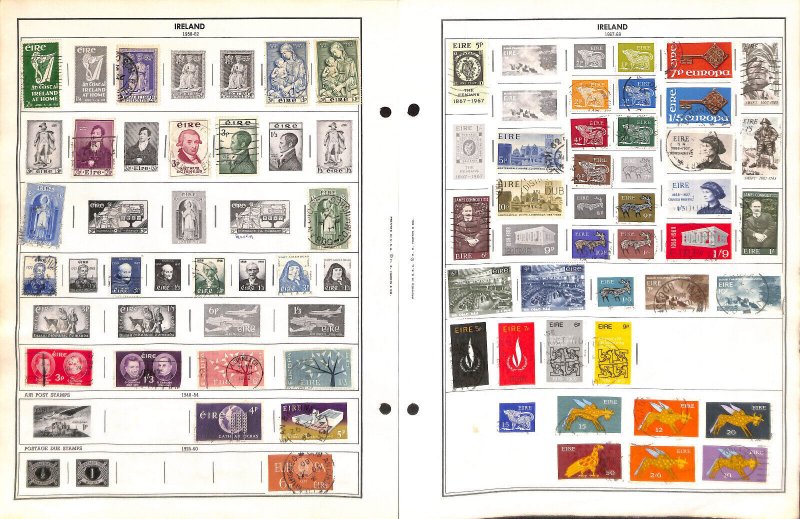 Ireland Stamp Collection on 15 Harris Pages, 1922-1988 (BJ)