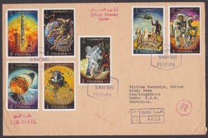 UNITED ARAB EMIRATES 1970 FUJEIRA Apollo 14 set on reg FDC to Australia.....X616