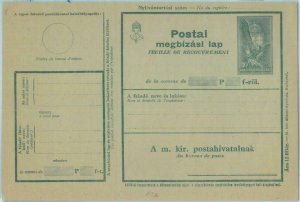 89066 - HUNGARY - POSTAL HISTORY - RECOVERY STATIONERY FORM  1934 - EAGLES Birds