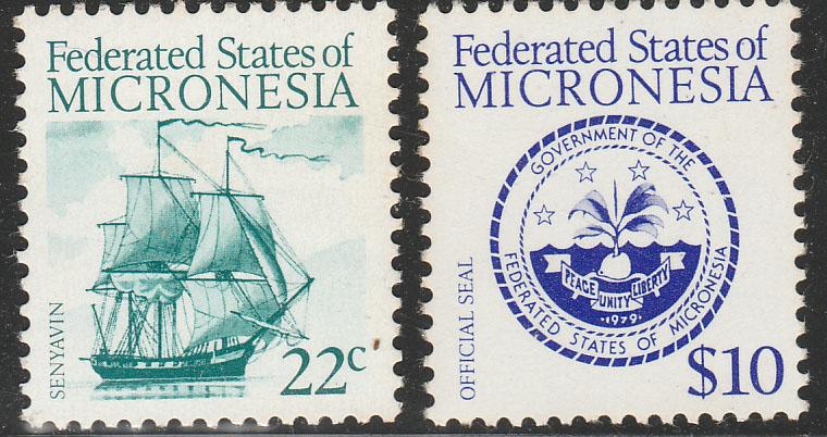 MICRONESIA 34, 39, DEFINITIVE ISSUE, 1984. MNH VF (131)