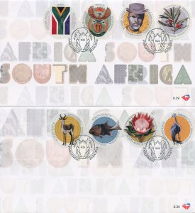 South Africa Stamps 2012 FDC National Symbols Flags Coat of Arms Birds 8v SA Set