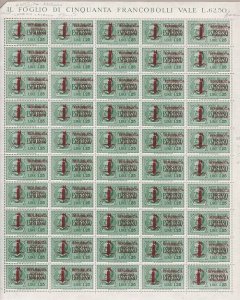 1944 RSI - Milano Espresso edition n . 21 in sheet of 50 Signed Raybaudi