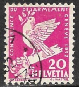 SWITZERLAND 1932 20c DISARMAMENT CONFERENCE Issue Sc 212 VFU