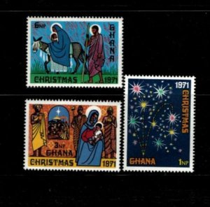 Ghana 1971 - Religion, Christmas - Set of 3 Stamps - Scott #433-5 - MNH