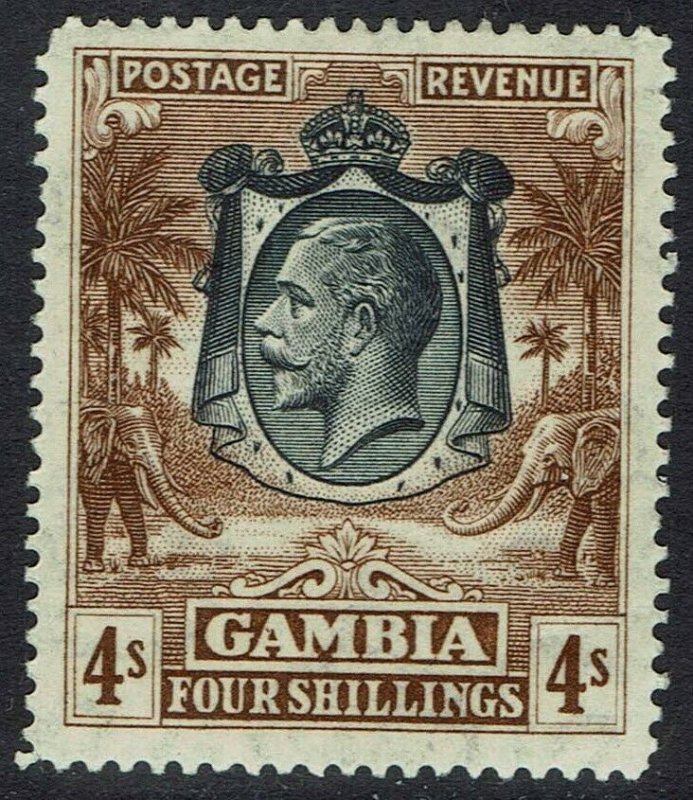 GAMBIA 1922 KGV ELEPHANTS 4/- 