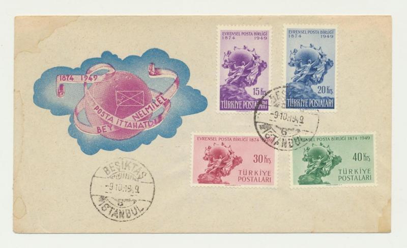 TURKEY 1949 UPU SET ON 1st DAY COVER  (SEE BELOW)