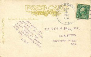 United States California Fort Barry 1913 4a-bar  1911-1918  PC  Creases and s...