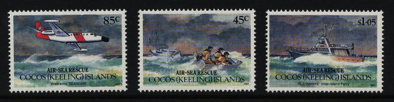 Cocos Islands 283-5 MNH Aircraft, Air-Sea Rescue Service, Ship