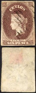 Ceylon SG6 6d Purple-Brown Cat 140 pounds