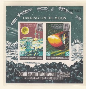 Aden Qu'aiti State MI # Block 9B, Lunar Space Research, IMPERF, Mint NH