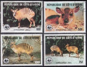 1985 Ivory Coast Cote d'Ivoire 881-884used WWF 7,50 €