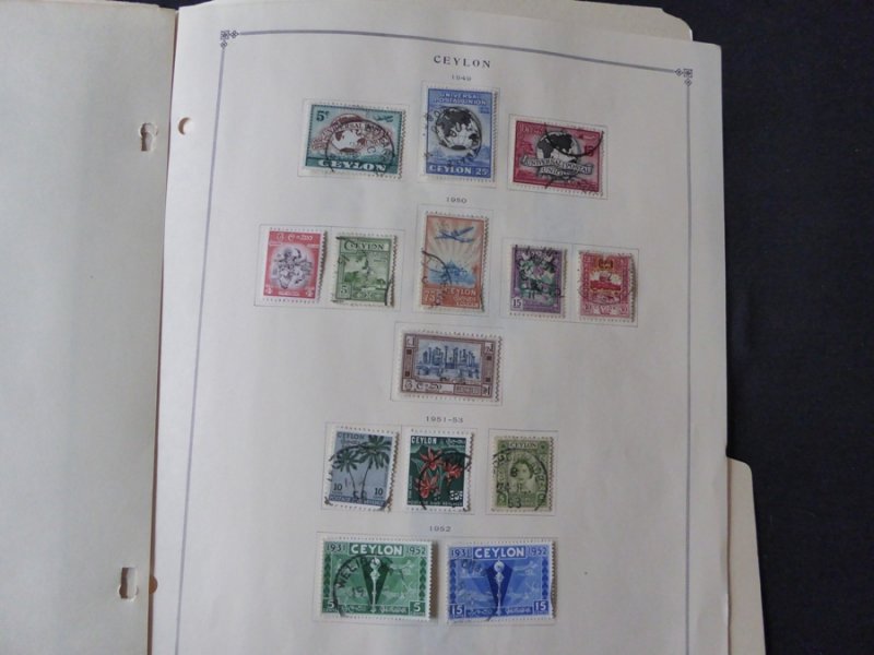 Ceylon 1935-1952 Stamp Collection on Scott Specialty Album Pages