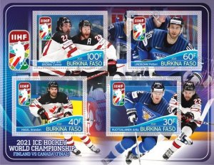 Stamps. Sports Ice Hockey Burkino Faso 2021 year 1+1 sheets perforated
