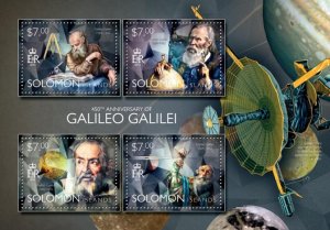 SOLOMON IS. - 2014 - Galileo Galilei - Perf 4v Sheet - Mint Never Hinged