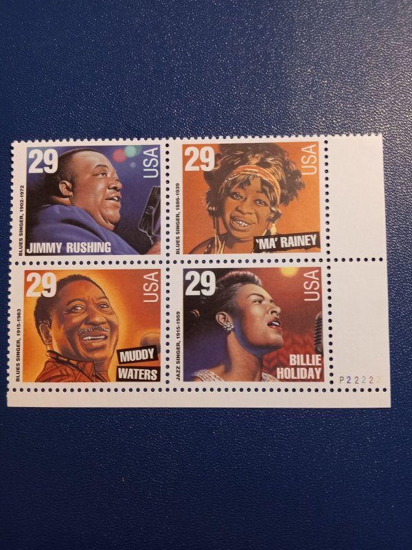 US# 2854-61, Jazz / Blues Singers, PL Bl, (Rushing, Rainey, Waters, Holiday)