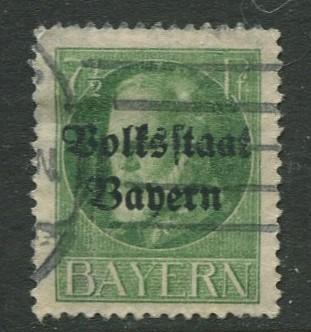 Bavaria -Scott 138 - King Ludwig III - Overprint - 1919 - FU - 7.1/2pf Stamp