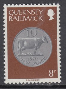 Guernsey 180 Coin on Stamp MNH VF