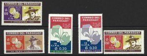 PARAGUAY  BOY SCOUT JAMBOREE Set of 5  1965 MH