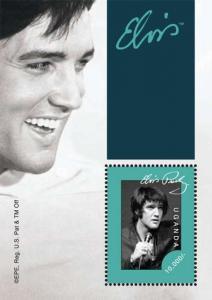 Uganda - Elvis Presley on Stamps -  Souvenir Sheet - UGA1208S