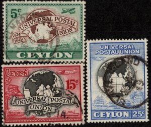 Ceylon Scott 304-306 Used.