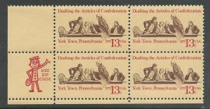 USA # 1726 Confederation   ZIP Block/4  (1) Mint NH