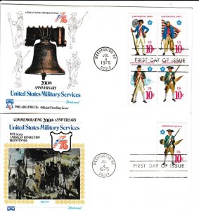 United States # 1565-1568, 1568a, Military Uniforms, Fleetwood First Day Cover