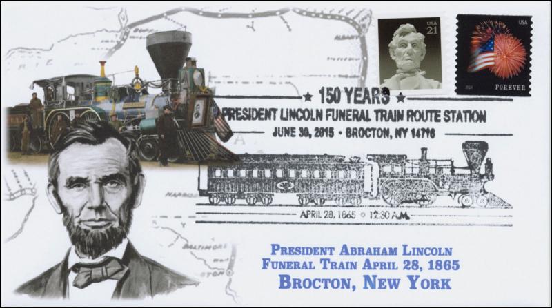 2015, President Lincoln Funeral Train Route, Pictorial, Brocton NY, 15-353 