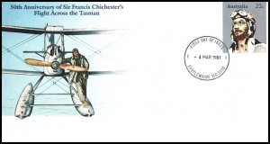 Australia Chichester's Flight Across the Tasman Postal Stationary U/A FDC VF