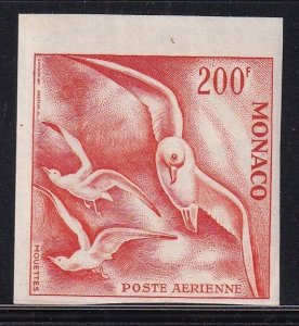 Monaco  #C42  MNH 1955 sea gulls 200fr Imperforated colour proof