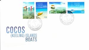 Cocos (Keeling) Islands 2011 FDC Set of 4 Boats of the Islands