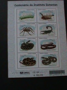 ​BRAZIL-2001 SC#2782- CENTENARY OF BUTANTAN INSTITUTE-MNH SHEET VERY FINE
