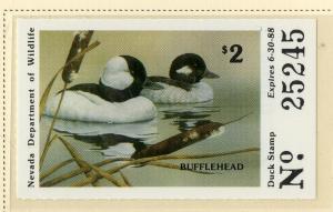 US NV9 NEVADA ST DUCK STAMP MNH 1987 SCV $14.00 BIN $7.00