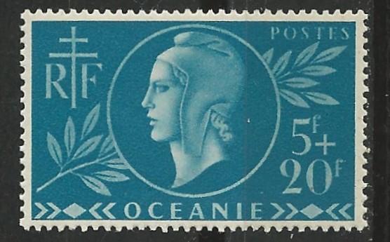 French Polynesia  # B13   Red Cross semi-postal    (1)  LH Unused