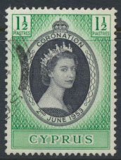 Cyprus  SG 172 SC# 167  Used  Coronation 1953  see detail and scan