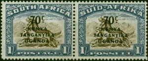 KUT 1942 70c on 1s Brown & Chalk Blue SG154a 'Crescent Moon Flaw' V.F MNH