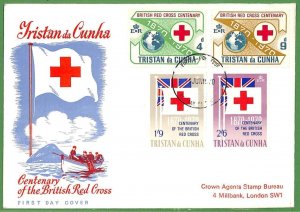 ZA1507 - TRISTAN da CUNHA - POSTAL HISTORY - OVERSIZED FDC Cover 1970 Red Cross