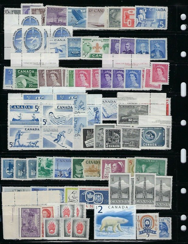 CANADA POSTAGE 1934-1997 SCOTT #210-1630- 1,200+ STAMPS 95% NH- $250 CANADIAN 